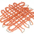 OFERTA : coliere de coral natural, rosu-somon. Italia. anii ' 50